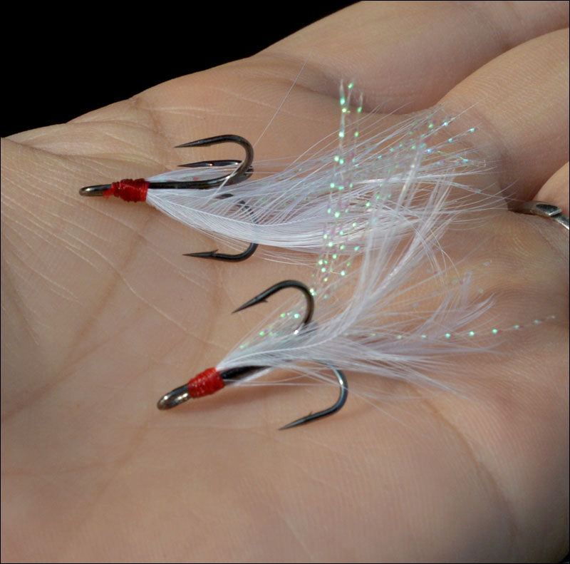 Fishing Hooks Treble With Feather