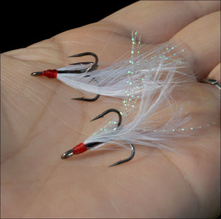 Fishing Hooks Treble With Feather